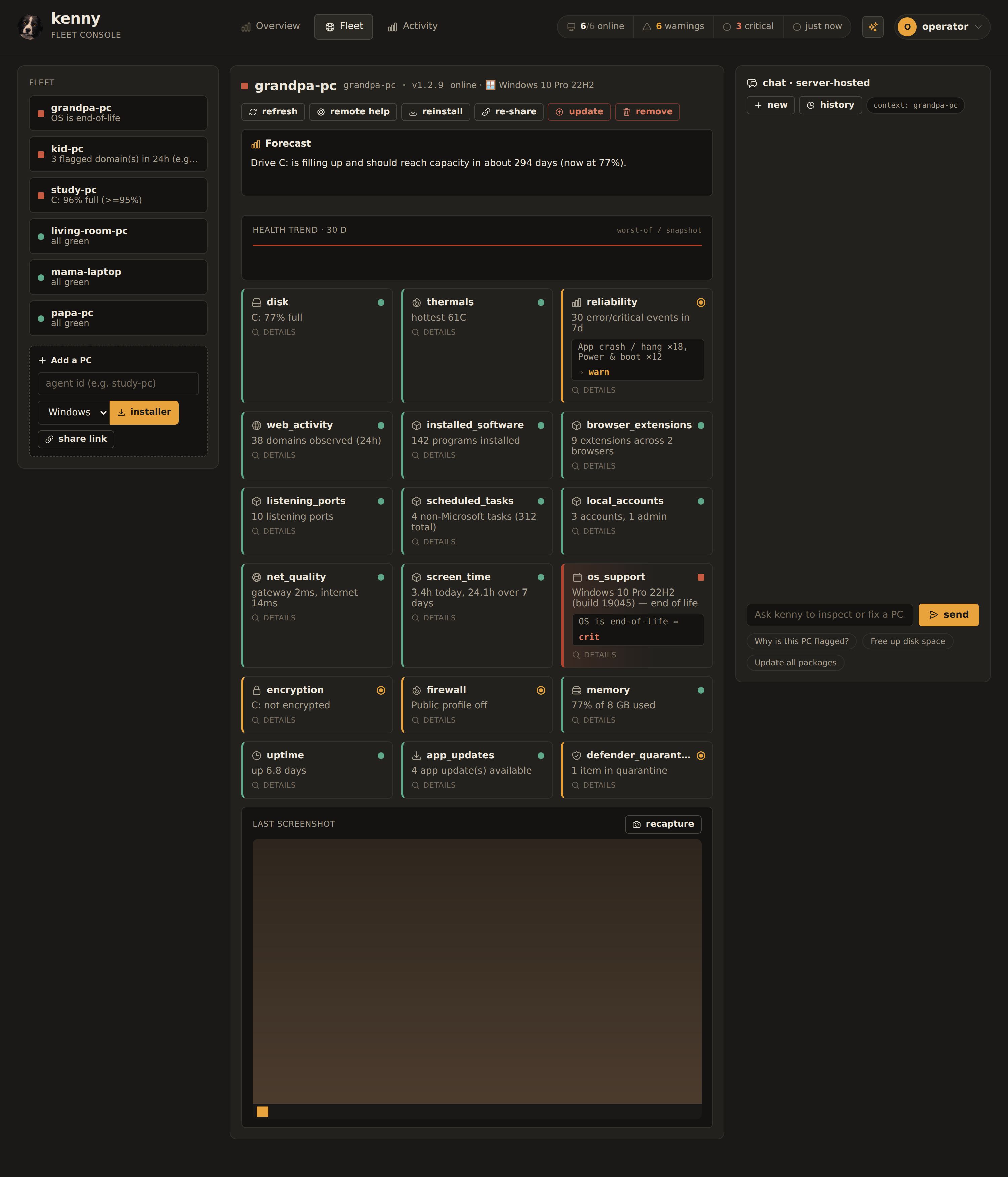 The Fleet console